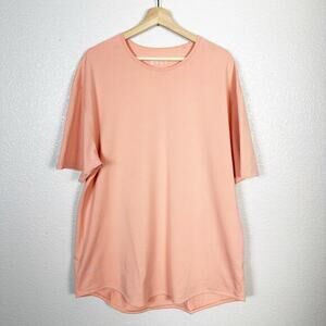 BYLT Mens LUX Drop Cut Short Sleeve‎ Crew Neck Tee in Peach Size XXL